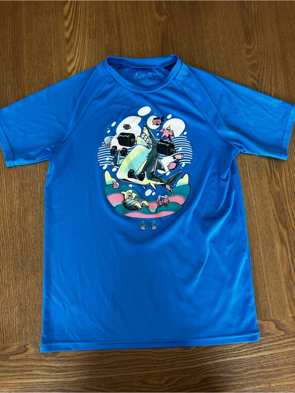 Under Armour Kids' Blue Short-Sleeve Dry-Fit Shirt - Shark Graphic